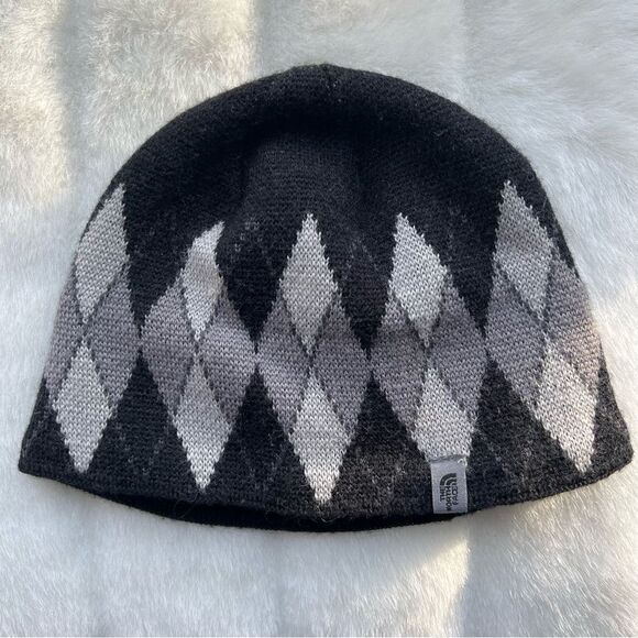 KiDs NORTH FACE Wool-Blend Argyle Beanie One-Size EUC - Picture 1 of 9